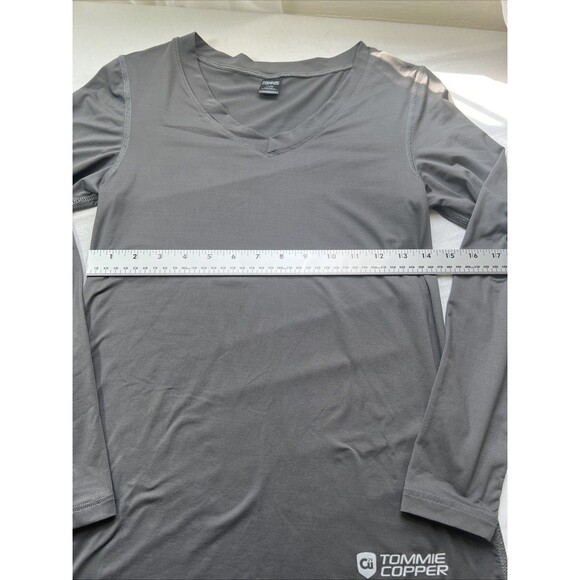 Tommie Copper Gray Long Sleeve V-neck Compression Shirt Women’s X-Large - Picture 4 of 5